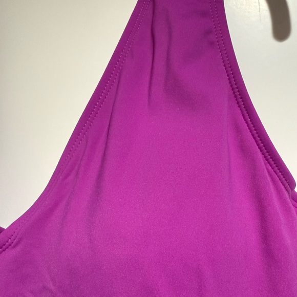 TA3 Hi Cut or Brazil Plungey Vibrant Purple Orchid One Piece Swimsuit, Size XL - Picture 4 of 10